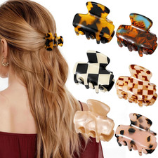 6 PCS Acetate Small Hair Clips for Women, 1.3 Inch Mini Claw Clips  Rectangle