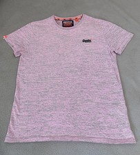 Superdry Orange Label Vintage Embroidered T-Shirt Men Casual Logo Pastel Pink XL
