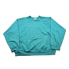 Vintage 1990s Blank Tultex Turquoise Crewneck Sweatshirt Men's Large