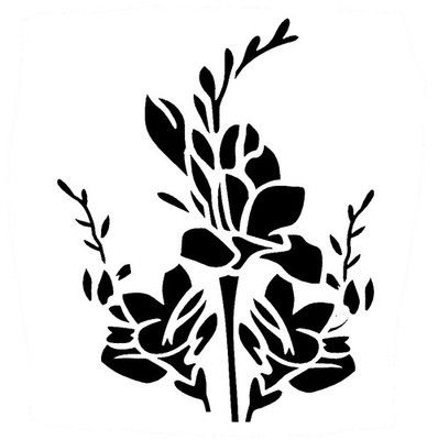Really Great Stencils, Iris Flowers, 5x5'', Flower, Floral, Bearded, Garden, Lily