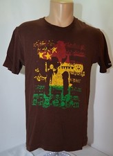 VTG 90s Sun Diego Freedom Rasta Raggae Surf Skate Brown T Shirt Mens M USA Made