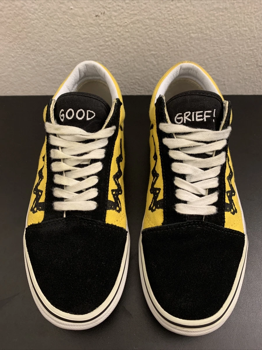 beginsel Boos worden spleet Vans x Peanuts Old Skool Charlie Brown Sneakers GOOD GRIEF Snoopy Men 7.5 |  eBay