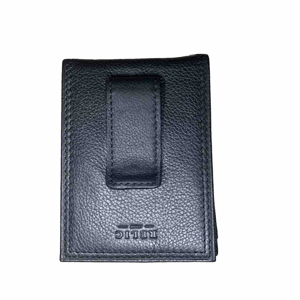 New Relic Mens Black Slim Bifold Genuine Leather with Card Slots - Image 3 of 4