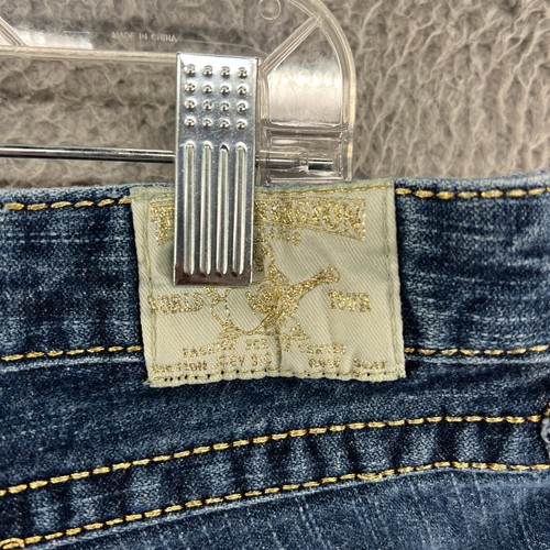 Vintage TRUE RELIGION Jeans Womens 28X32 Bootcut Joey Big T Flared Denim Pants - Picture 8 of 11