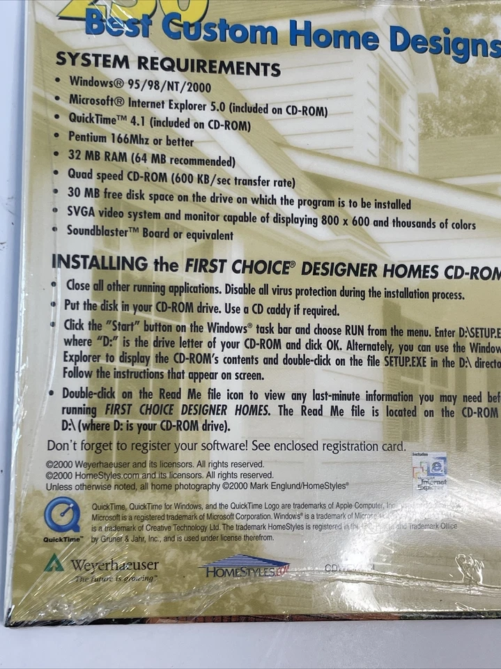 Home Designer CD-ROM Windows 95 PC Software Weyerhaeuser - Image 4 of 4