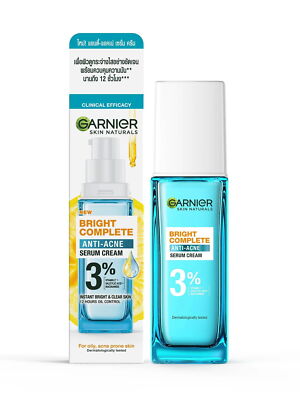 Garnier Skin Naturals Bright Complete Anti Acne Serum Cream Instant Bright 30ml.