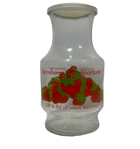 Strawberry Shortcake Vintage Anchor Hocking Juice Carafe/Pitcher w/ Lid 1980 USA