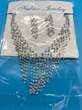 Fashion Jewelry/NY Fashion/Women's Evening Gala/Rhinestone/Necklace-Earings/NEW