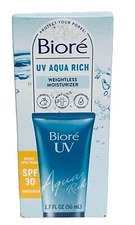 Biore UV Aqua Rich SPF 30 Moisturizing Sunscreen Hyaluronic Acid Exp 07/2026