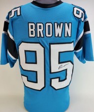 DERRICK BROWN Signed Carolina Panthers Custom XL Jersey (JSA Witnessed COA)