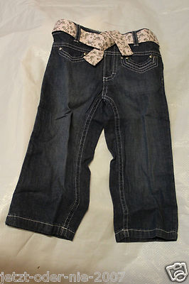 Baby Jeans Hose Used Optik Stickerrei inklusive Gürtel Gr 74 - 80 