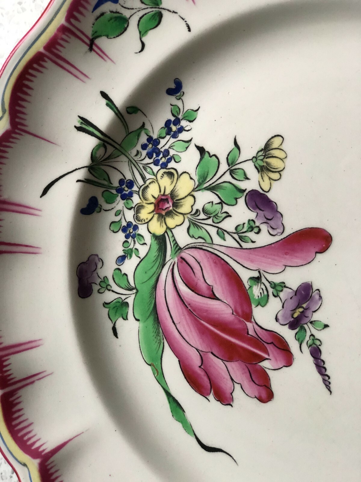 Alte Französiche Faience Luneville 2 schöne große Teller 19.Jhdt. eBay