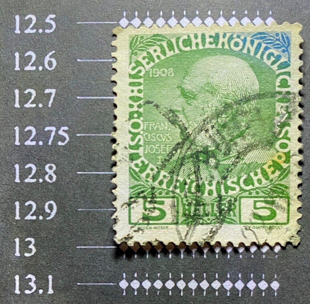 UNIQUE DYE ERROR on Austria 1908 60th Anniversary of Josef I stamp 