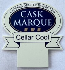 VINTAGE CASK MARQUE CELLAR COOL BEER PUMP CLIP, BADGE ,FONT - FREE POSTAGE