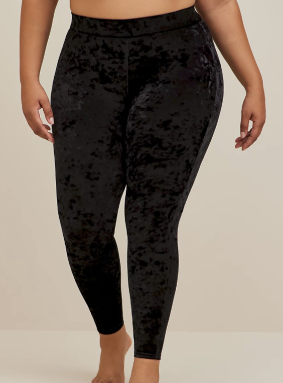 Torrid Premium Black Crushed Velvet Leggings Plus Size 3X