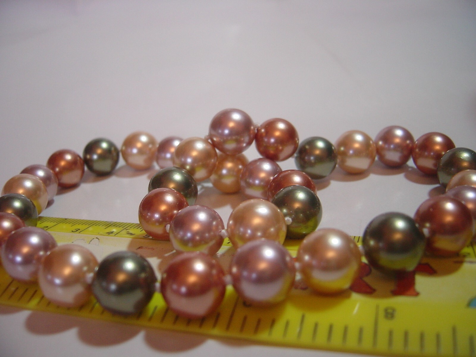 Vintage-solid Silver FAUX LARGE classy pearls Nec… - image 7