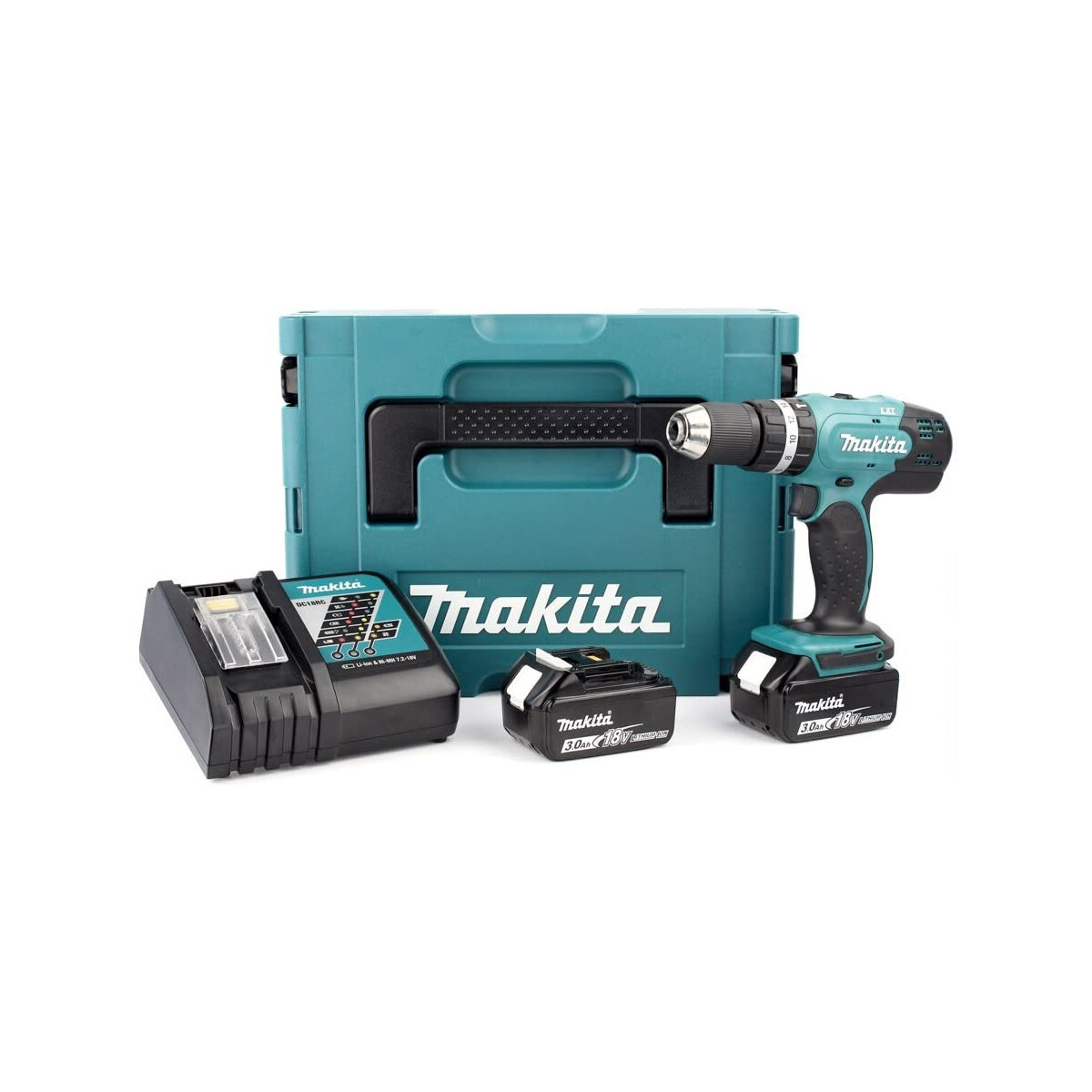 Makita DHP453RFJ Trapano avvitatore a percussione 18V con 2 Batterie