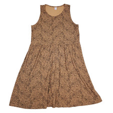 Old Navy Sleeveless Fit And Flare Dress Medium Tan Leopard Boho Chic Style