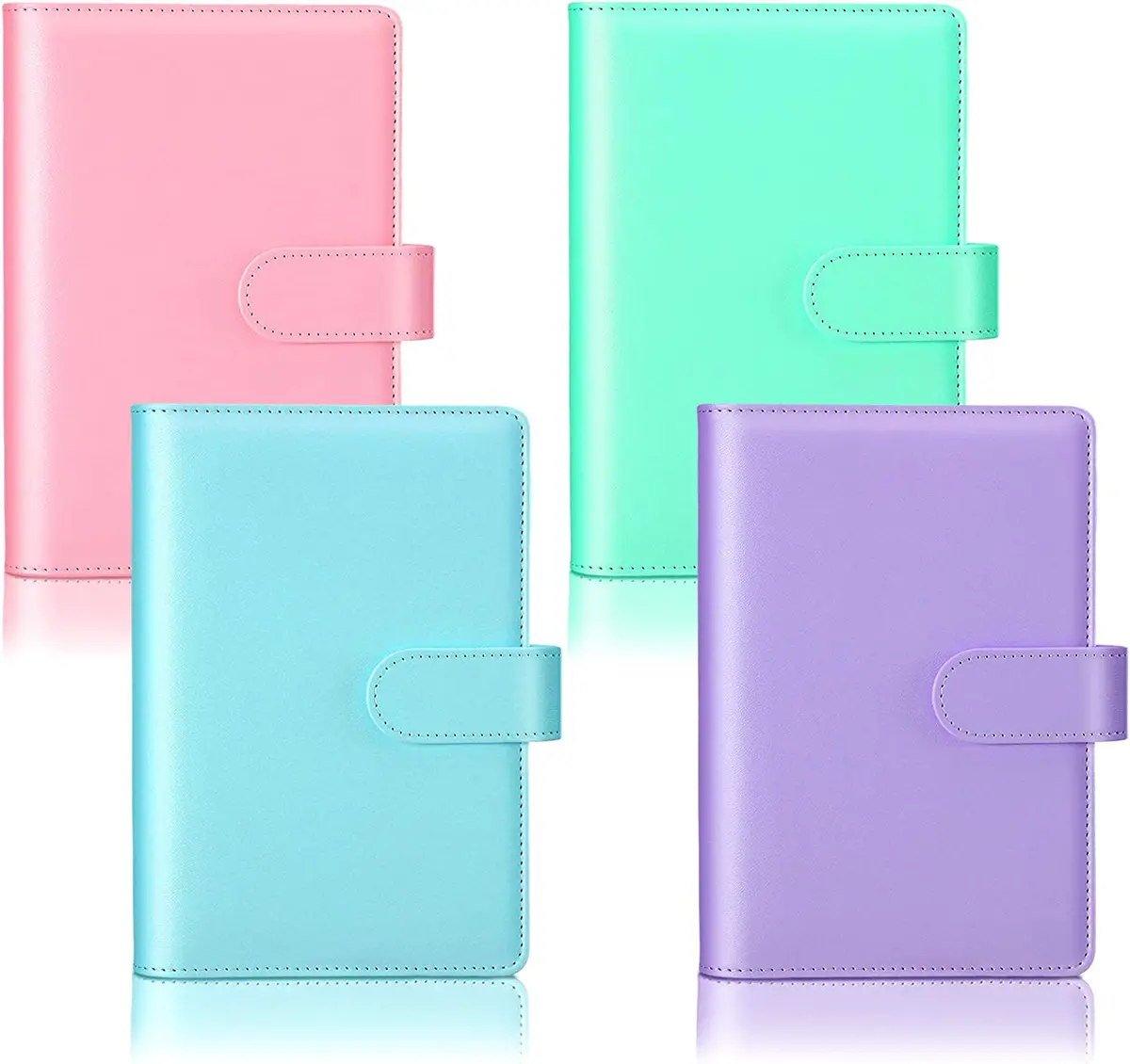 4 Pieces A6 PU Leather Notebook Binder A6 Binder Bulk 6 Ring Binder Cover  Small