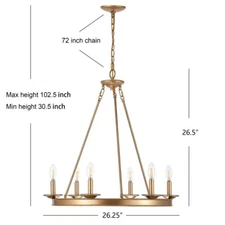 Safavieh JORIS 6LT CHANDELIER, Reduced Price 2172704097 CHA4015B