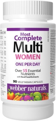 Webber Naturals Women's Most Complete Multi, 90 Vegetarian Capsules EXP 9/27