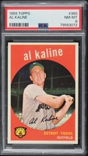 1959 Topps BB Card #360 Al Kaline Detroit Tigers HOF PSA 8 NM-MT