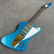 Custom Shaped Firebird Blue Silver Pink Electric Guitar, 3 Pieces of Pickup