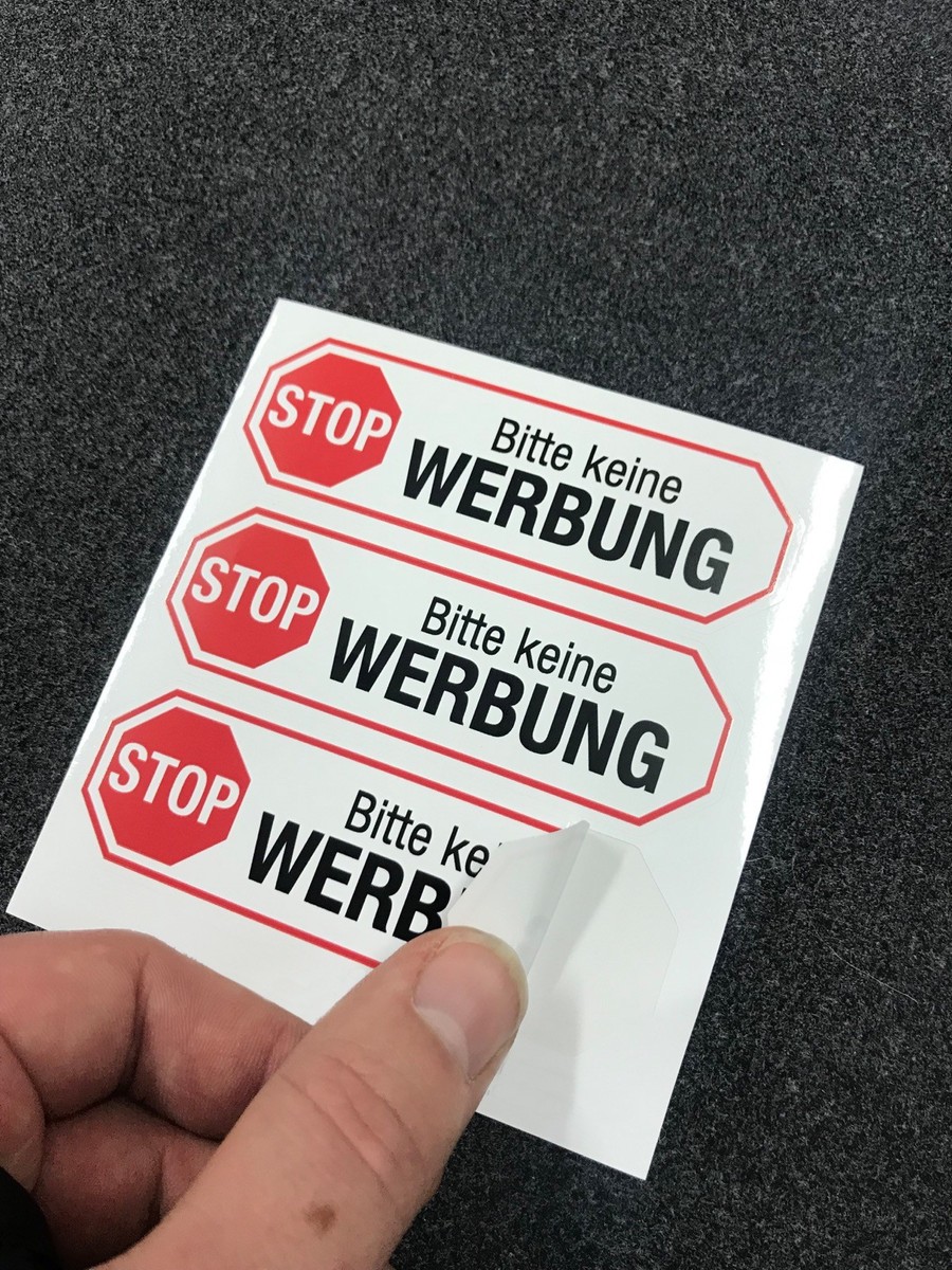 PVC-Aufkleber 'KEINE WERBUNG' – Ca. 9 X 2 Cm, Wetterfest Und Selbstklebend