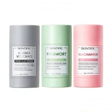 SKINTIFIC Clay Mask Stick (Mugwort/Alaska Volcano/Niacinamide)  40g