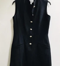 Kenar by Ann Tjian Women’s Sparkle Dress Vest Jacket Buttons Sz 8 Pockets Slit