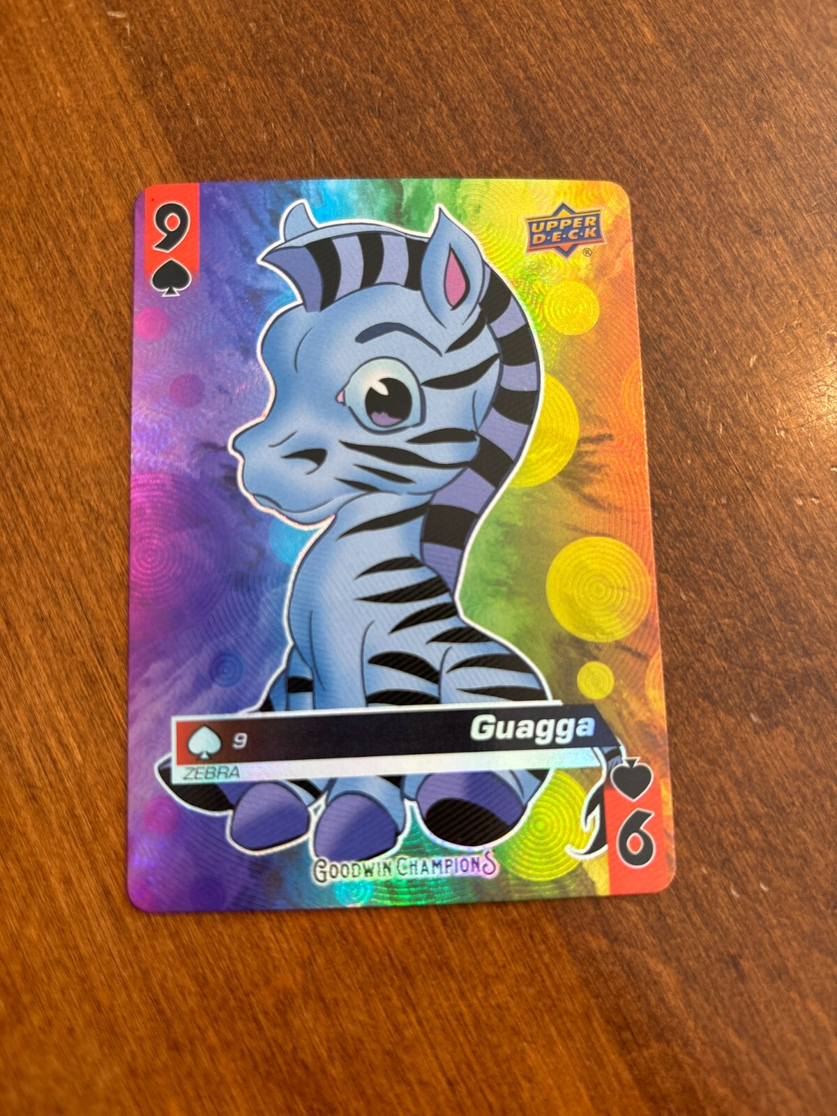 Guagga 2021 Upper Deck Goodwin Champions 9 Spades Animation Playing Card Zebra