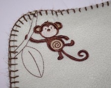 Garanimals Monkey Corner Baby Blanket Green Fleece Security Stitch Trim 30" 40"