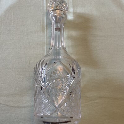 Vintage seltene große Kristallkaraffe Whisky.- Bourbon Dekanter. Hob-Star Muster 