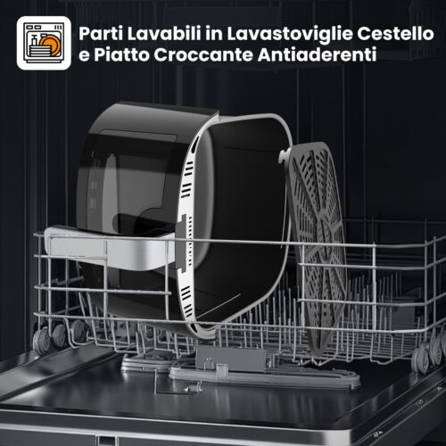 Friggitrice ad Aria, 8,5L XXL con LED Touch Display a Colori, 12 Funzioni - Foto 6 di 8