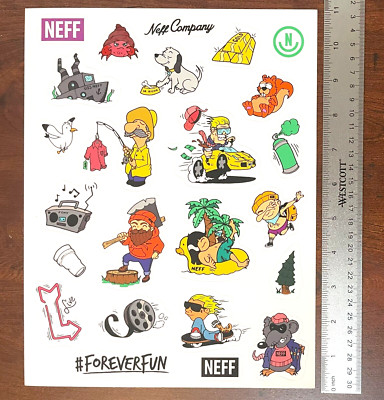 Neff Decal Neff Headwear Sticker Sheet 8.5 in x 11 in Skate Snow Surf 24 Decal ...