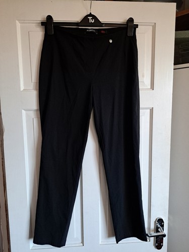 ROBELL Black Slim Bella Trousers Size 12 28" Inside Leg - Picture 2 of 7