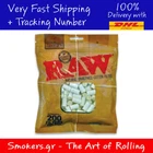 8x RAW Unbleached Regular Cotton Filter Tips 8mm - 200 Tips Per Bag