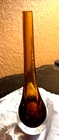 Vintage Murano Style  Sommerso Teardrop Bud Vase Amber Art Glass 8" mc