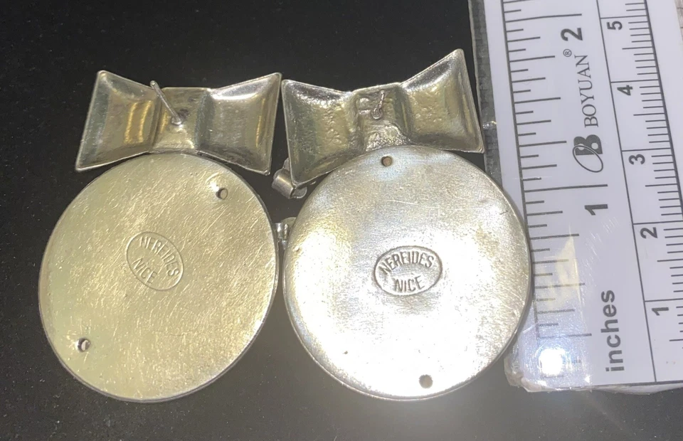 Pendientes vintage raros de diseñador llamativos-Les Nereides-firmados, perforados, pasarela-¿años 60? Foto 2 de 4