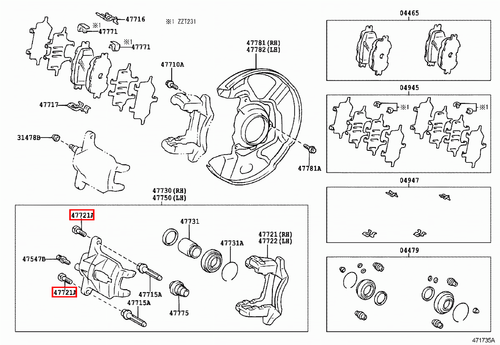 Genuine Pruis ZVW55 ZVW51 ZVW50 RAV4 ACA30 Front Disc Brake Caliper Bolt x2 - Picture 12 of 20