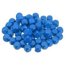 20mm Blank Wooden Dice, 50 Pack Unfinished Wood Cube Blocks, Blue