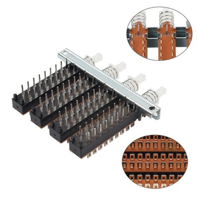 Interlock Push Button Switch Piano Type 18 Pin 4 Row