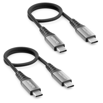 2x 0,3m USB-C Ladekabel Datenkabel 60W PD 3.0 PPS Schnellladekabel Handy Tablet