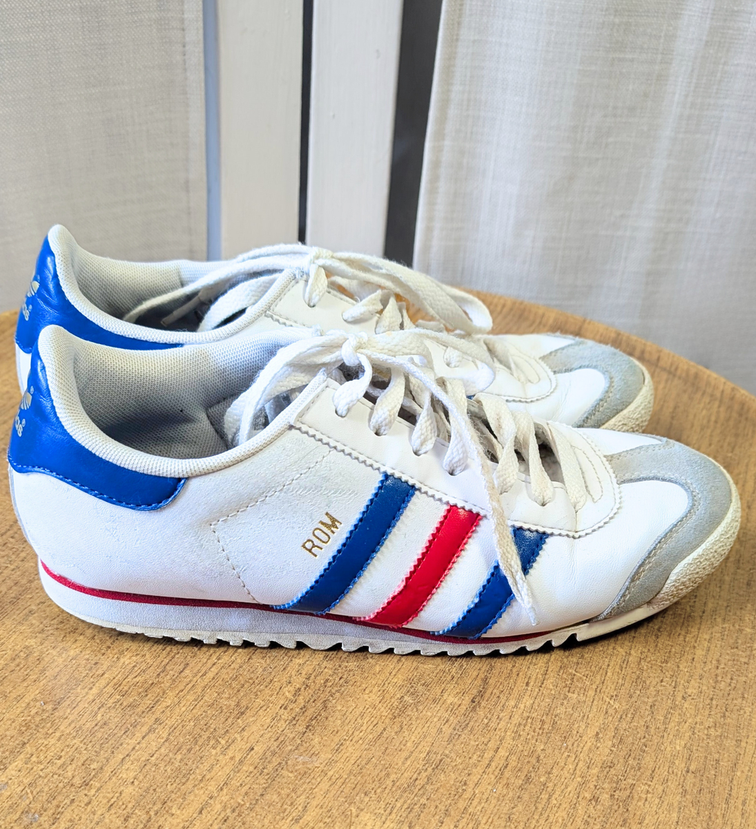 Adidas Trainers Mens Retro Adidas Rom White Trainers Size