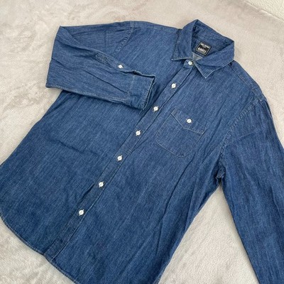 Todd Snyder x Albiate Denim Point Collar Shirt Men XL Blue Long Sleeve NWOT $178