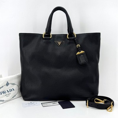 Prada Vitello Daino Tote Bag Umhängetasche schwarz (BN1713) 155553772