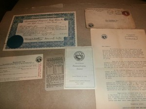 1924 Army Navy Stores NY Certificate Papers Lot John Kenworthy Lord Philadelphia