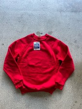 1980s Vintage Discus Red Sweatshirt Made In USA Youth L