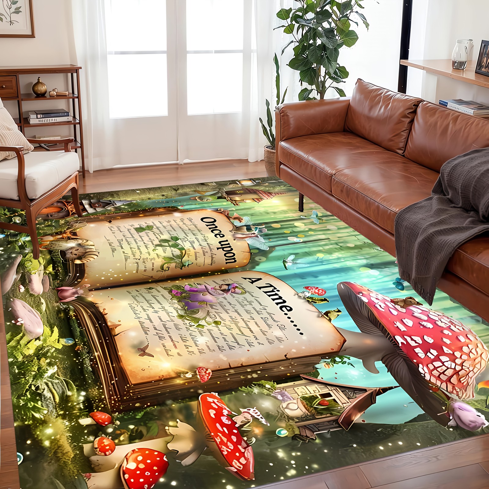 1pc Vintage Magic Book Carpet Rug Suitable for Room, Living Room, Bedroom - Ma