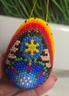 Vintage Beaded Egg Shaped Ornament Christmas Holiday Decor — photo 2
